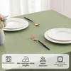 Tovaglia in poliestere, effetto lino, verde, rettangolare, Anteprima dell’immagine prodotto 3