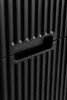 A close-up, detailed view of a black ribbed cabinet with a recessed handle. Náhľad obrázku produktu
