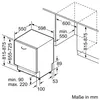 A technical drawing showing the dimensions of a dishwasher. Produktbild-Vorschau