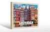 Holzschild Reise 30x20cm Amsterdam Niederlande Tanzende Produktbild-Vorschau 1