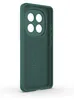 The back view of a dark green phone case is shown against a white background. Produktbild-Vorschau