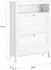A white shoe cabinet with two flip-down compartments and a top shelf. Anteprima dell’immagine prodotto