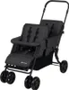 A studio shot of a black double stroller. Produktbild-Vorschau