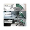 A collage showing a green handheld vacuum cleaner with different attachments being used in various scenarios: inflating balloons, cleaning a couch, and cleaning a car interior. Anteprima dell’immagine prodotto
