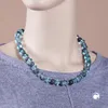 Kette Perlen Kunststoff türkis matt Facettenradl Produktbild-Vorschau 1
