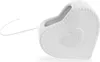 A white ceramic heart-shaped radiator humidifier with a decorative embossed heart and beaded trim. Voir les images du produit