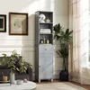 COSTWAY Badkamerkast, smal, hoge kast met 3 planken, lade, Productafbeelding-voorbeeld 2