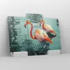 Bild auf Leinwand - Leinwandbild - 3 Teile - Rosa Flamingos Produktbild-Vorschau 4