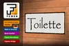 Holzschild Hinweis 27x10cm Toilette Produktbild-Vorschau 4