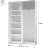 Kleiderschrank "Fred II" Weiß / Spiegel Produktbild-Vorschau 4