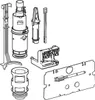 A collection of plumbing parts arranged on a white background. Produktbild-Vorschau