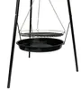 A black tripod grill with a grill grate and a black fire bowl suspended by chains. Produktbild-Vorschau