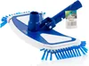 A blue and white pool brush with bristles. Anteprima dell’immagine prodotto