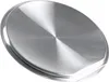 A close-up, studio shot of a single, silver-colored pot lid with a brushed metal finish. Produktbild-Vorschau