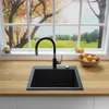 MIT ARMATUR - Rein Schwarz LINDBERGH® Granit Spüle "COL44" Produktbild-Vorschau 3