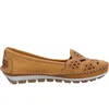 Gemini Damen Slipper Ballerina Leder Cutouts Blumenmuster Produktbild-Vorschau 7