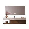 A modern bathroom vanity with a mirror, sink, and storage. Produktbild-Vorschau