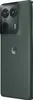 The back of a dark gray Motorola smartphone is shown at an angle. Produktbild-Vorschau