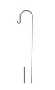 A black metal garden hook on a white background. Produktbild-Vorschau