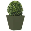 vidaXL Pflanzkübel 2 Stk. Olivgrün 30x30x30 Stahl Produktbild-Vorschau 4