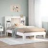 vidaXL Massivholzbett ohne Matratze Weiß 135x190 cm Produktbild-Vorschau 2