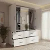Armoire 130 cm, 2 portes avec miroir, 2 étagères, 4 Voir les images du produit 3