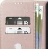 A close-up view of a rose gold phone case with card slots and banknotes inserted. Produktbild-Vorschau