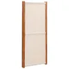 A freestanding room divider with a cream-colored fabric screen and a wooden frame, shown against a white background. Produktbild-Vorschau
