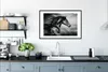 MuchoWow® Gerahmtes Poster Pferd - Tiere - Schwarz - Weiß Produktbild-Vorschau 4