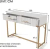 OKWISH Coiffeuse 100x45x75 cm - 2 Tiroirs Pieds Métal - Voir les images du produit 4