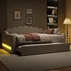 Lit banquette 140x200 cm avec lit gigogne, éclairage LED, Voir les images du produit 4