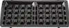 A top-down view of a black waffle iron plate with a grid pattern. Produktbild-Vorschau