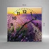 Wanduhr - Quadrat - Glasuhr - Feld Lavendel Sonne - 40x40cm Produktbild-Vorschau 3