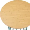 A close-up view of a round bamboo tabletop with a hint of the pastel green legs of the table visible at the bottom. Náhľad obrázku produktu