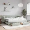 vidaXL Rozkládací postel se zásuvkami Světle šedá 90x200 cm Náhled obrázku produktu 2