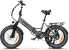 A studio shot of a gray electric bicycle with fat tires, presented against a white background. Produktbild-Vorschau