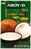 A product package for coconut milk, featuring images of coconuts and a bowl of milk. Produktbild-Vorschau
