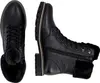 Two black leather boots with fur trim are shown against a white background. Produktbild-Vorschau