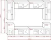 Furnitech Wohnwand Eiche Sonoma| Wohnzimmer Möbel mit LED Produktbild-Vorschau 4