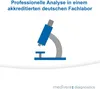 A graphic illustration of a microscope with text above it and a logo at the bottom. Náhľad obrázku produktu