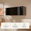 Pensile Cucina Lucido Nero 90x35x32 cm Push-to-Open con Anteprima dell’immagine prodotto 5