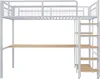 Metalowe łóżko na poddaszu Sweiko, 90x200 cm, drabinka Podgląd zdjęcia produktu 12
