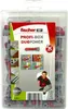 A clear plastic box containing Fischer brand wall plugs (anchors). The front of the box has a colorful label with product information, images of the product in use, and a man holding a drill. Náhľad obrázku produktu