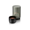 A portable espresso machine and its cup are displayed against a white background. Produktbild-Vorschau