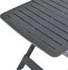 A close-up view of a dark gray, slatted garden table. Náhľad obrázku produktu