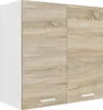 A close-up, studio shot of a wall-mounted kitchen cabinet with two doors. Produktbild-Vorschau