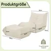 Relaxsessel mit Fußhocker Beige Teddyfell – Weiches Lazy Produktbild-Vorschau 10