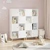 Bücherschrank mit 4 Türen und 4 offene Regale, Bücherregal Produktbild-Vorschau 3