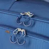 A close-up view of two zippers on a blue piece of luggage. Produktbild-Vorschau