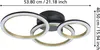 A modern ceiling light with three interlocking rings, illuminated with LED lights. Produktbild-Vorschau